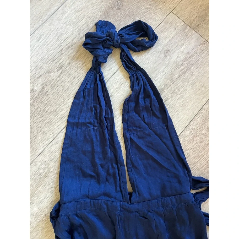 FAITHFULL THE BRAND Navy Blue Convertible Wrap Jumpsuit‎ Romper Size S